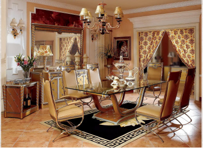 Dining room Suite Set 6 x Chairs Armchair Real Wood Design Baroque Rococo new
